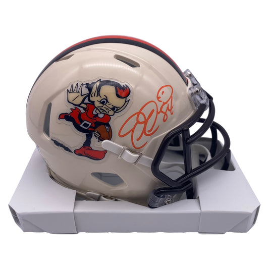 Joe Jurevicius Signed Cleveland Browns Retro Alternate Mini Helmet