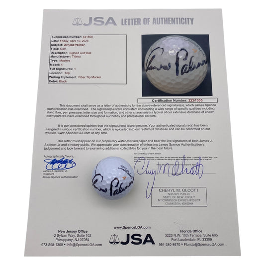 Arnold Palmer Signed The Masters Golf Ball