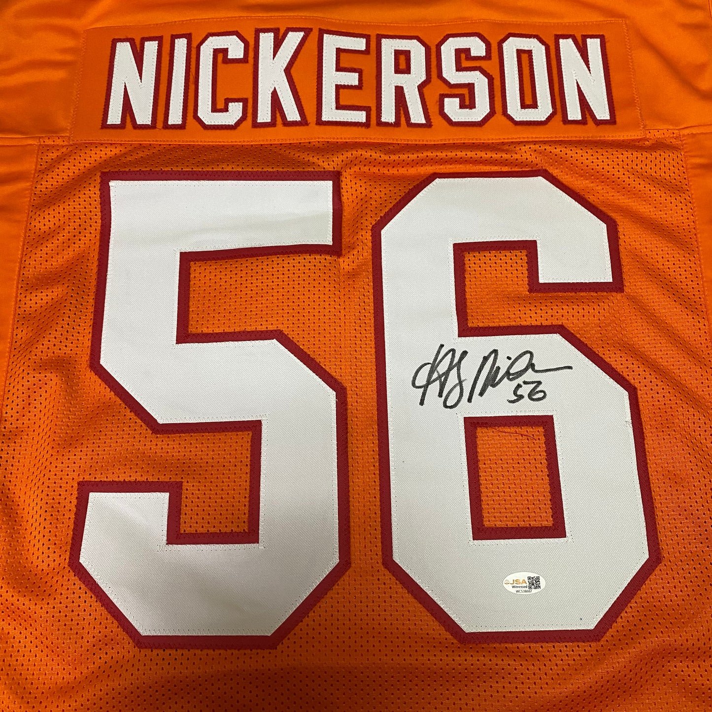 Hardy Nickerson Signed Orange #56 Jersey - Tampa Bay Buccaneers LB