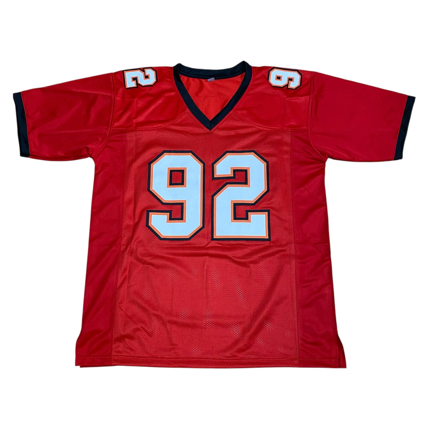 Anthony Booger McFarland Signed Red #92 Stitched Jersey - Tampa Bay Buccaneers DL