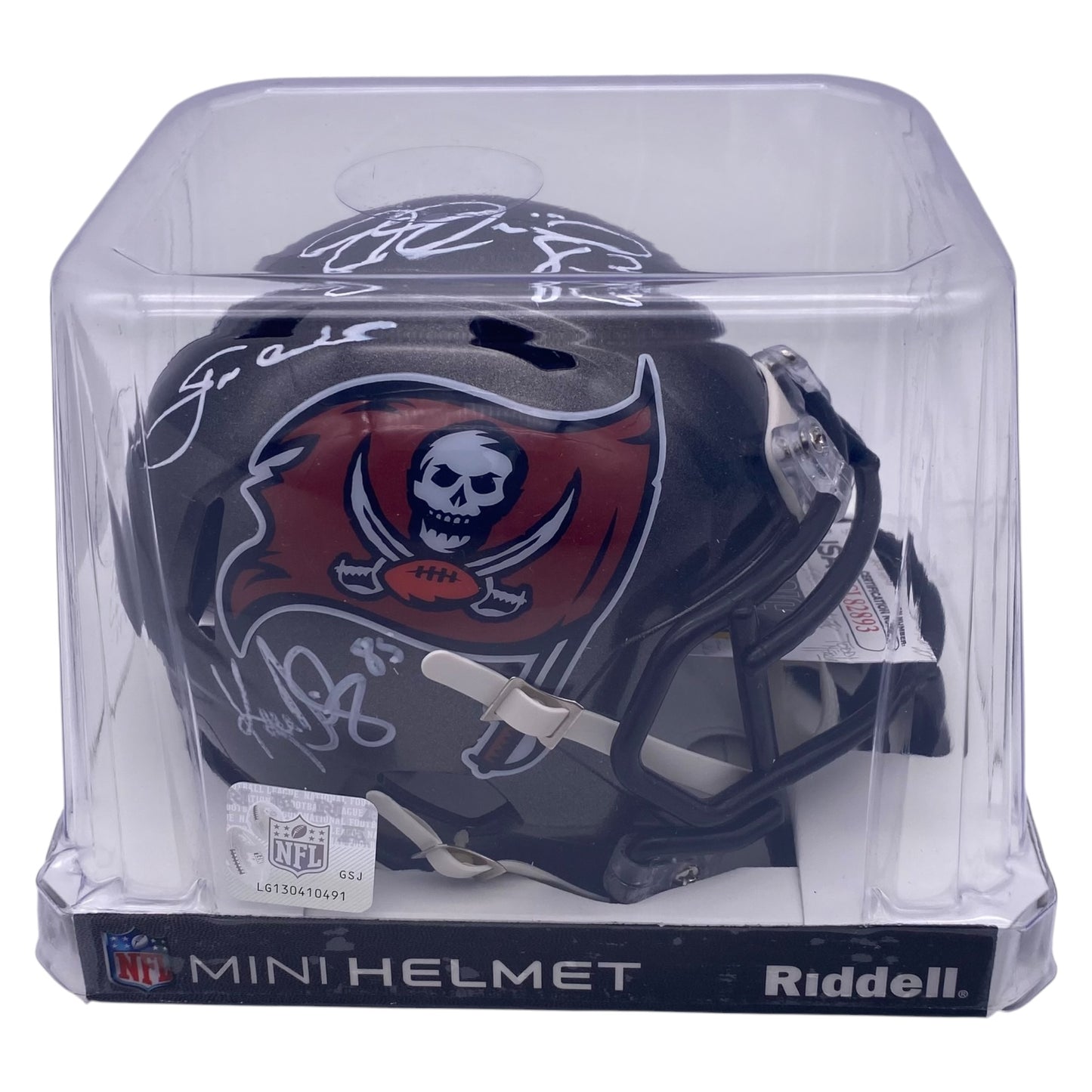 Joe Jurevicius, Coach Jon Gruden, Ken Dilger Signed Tampa Bay Buccaneers Speed Mini Helmet