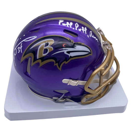 Ricky Williams Signed Baltimore Ravens Flash Alternate Mini Speed Football Helmet