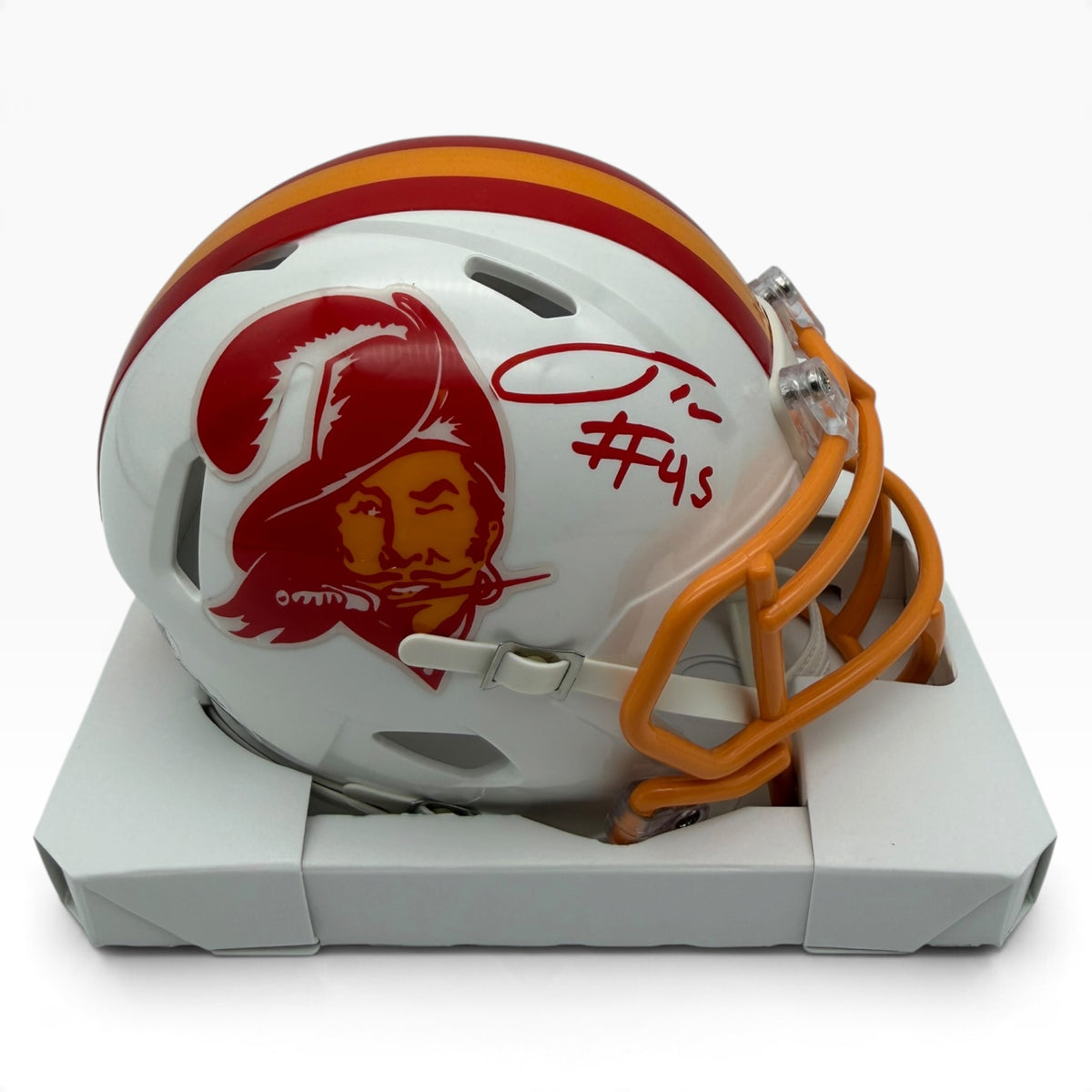 Josiah Trotter Signed Tampa Bay Buccaneers Creamsicle Speed Mini Helmet