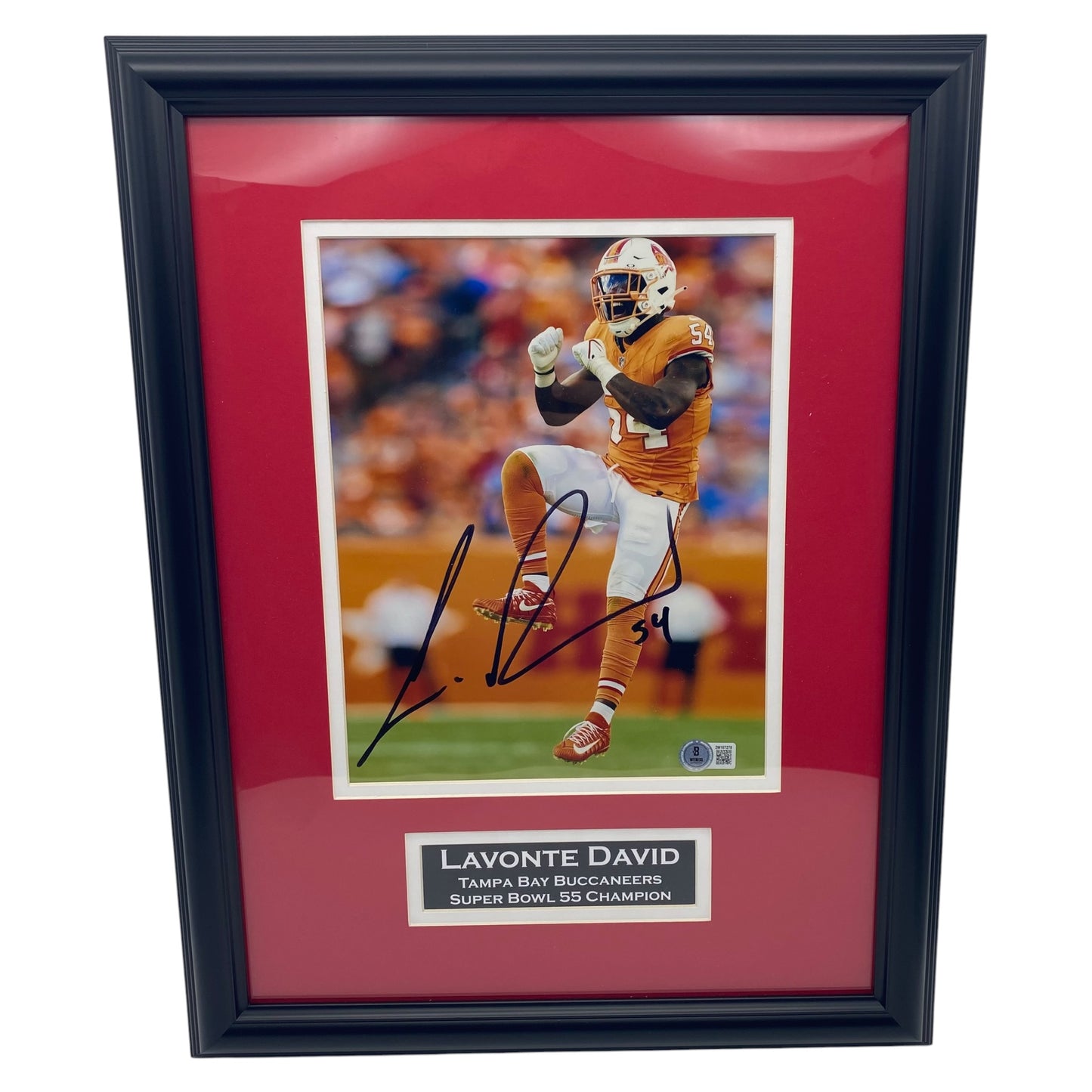 Lavonte David Signed Tampa Bay Buccaneers 8x10 Photo - Custom Framed