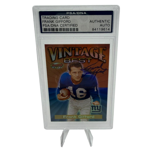 Frank Gifford Signed New York Giants 2001 Topps Bowmans Best Vintage Best Trading Card PSA/DNA Slabbed