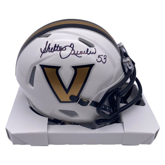 Shelton Quarles Signed Vanderbilt Commodores Mini Speed Football Helmet
