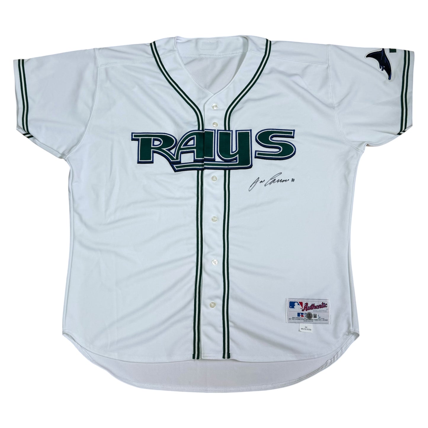 Jose Canseco Signed White Tampa Bay Devil Rays Russell Authentic Jersey