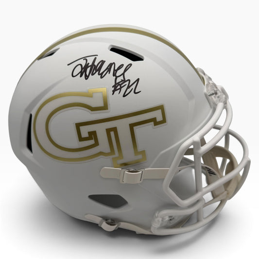 Justice Haynes Signed Georgia Tech Yellow Jackets White Speed Full Size Replica Helmet