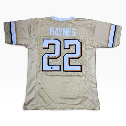 Justice Haynes Signed #22 Stitched Gold Jersey - Georgia Tech Yellow Jackets RB