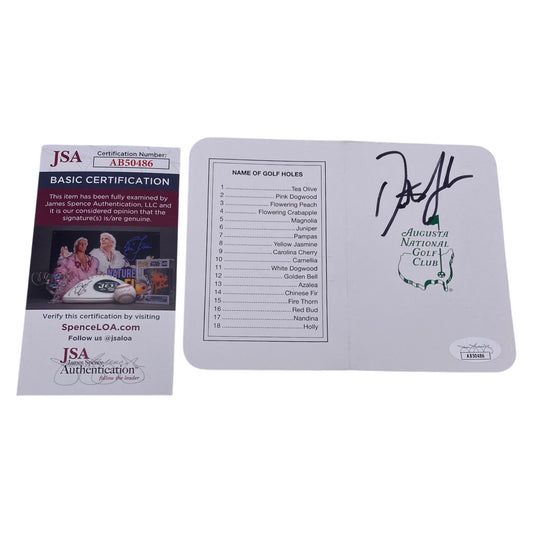 Dustin Johnson Signed The Masters ScoreCard
