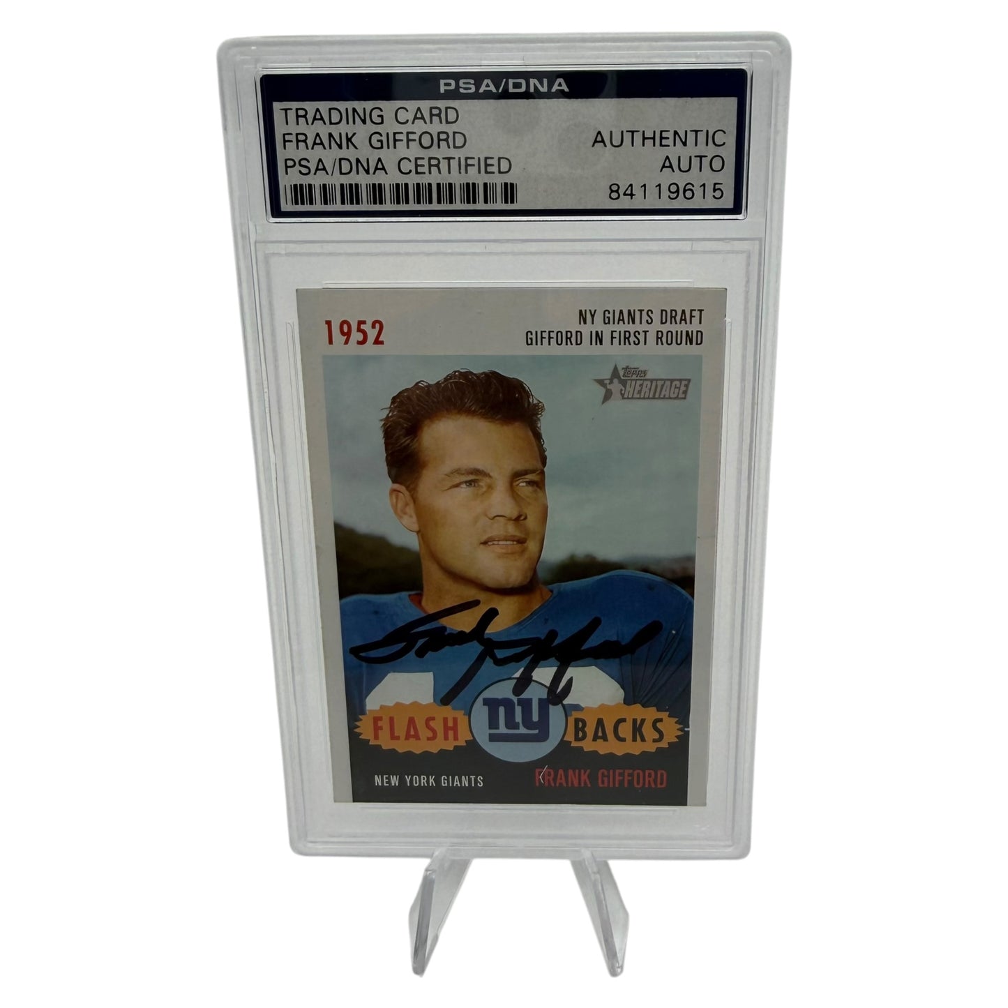Frank Gifford Signed New York Giants 2006 Topps Heritage Trading Card PSA/DNA Slabbed