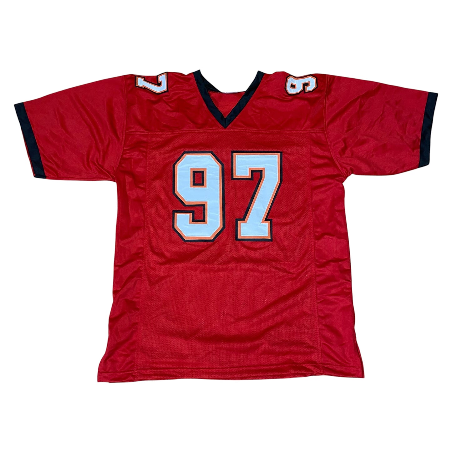 Simeon Rice signed Red #97 stitched jersey - Tampa Bay Buccaneers DE