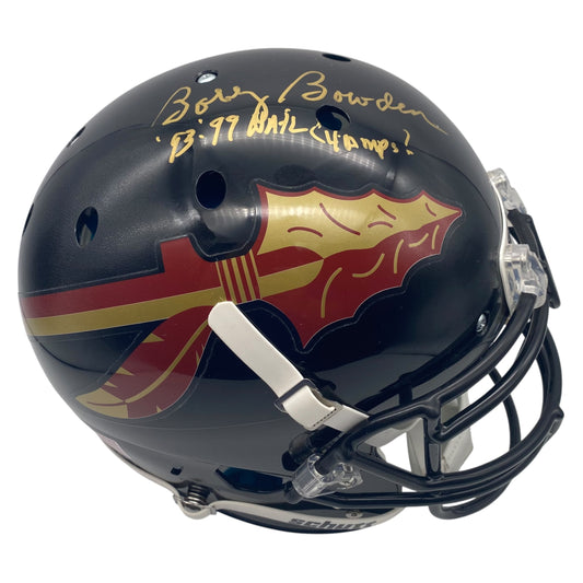 Coach Bobby Bowden 1993 1999 National Champs Signed Black Alternate Florida State Seminoles Full Size Authentic Football Helmet