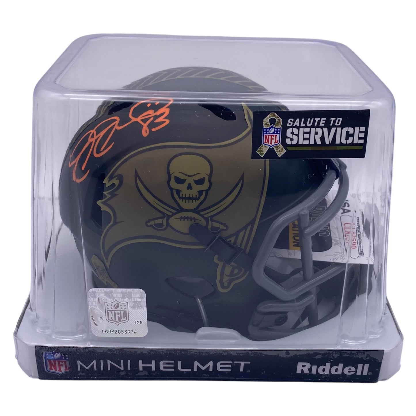 Joe Jurevicius Signed Tampa Bay Buccaneers 2025 Salute to Service Alternate Mini Helmet