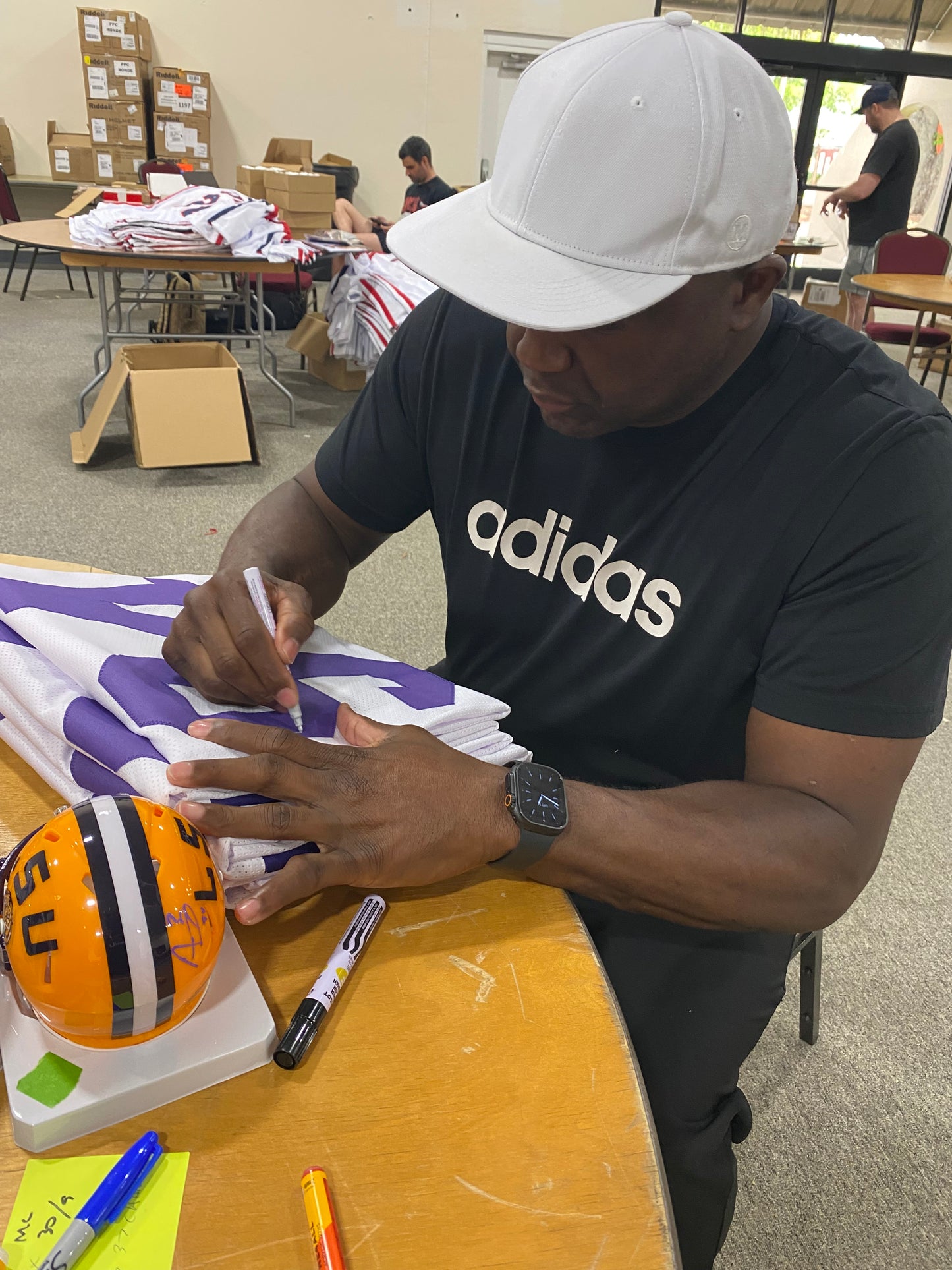 Anthony Booger McFarland Signed White #94 Stitched Jersey - LSU Tigers DL