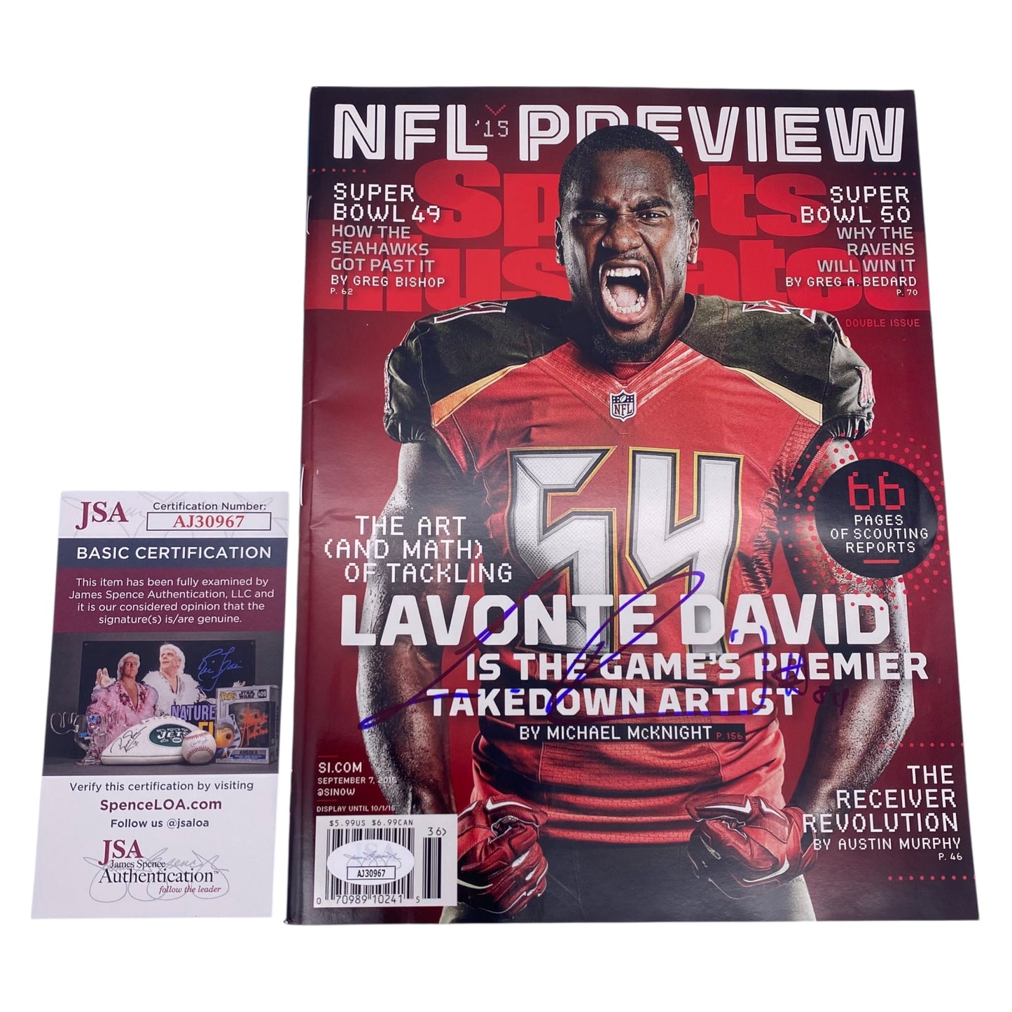 Lavonte David Signed Tampa Bay Buccaneers Sports Illustrated Full Magazine