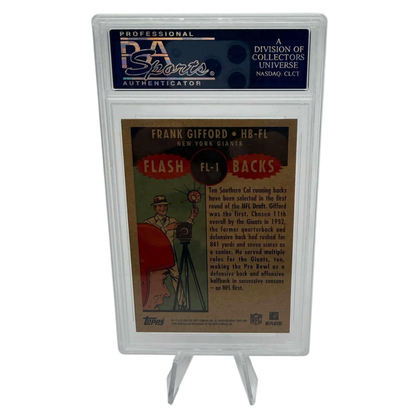 Frank Gifford Signed New York Giants 2006 Topps Heritage Trading Card PSA/DNA Slabbed