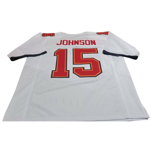 Tez Johnson Signed White #15 Stitched Jersey - Tampa Bay Bucs Style