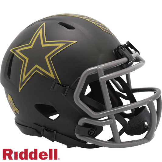 Tony Romo Signed Dallas Cowboys 2025 Salute to Service Alternate Mini Speed Football Helmet