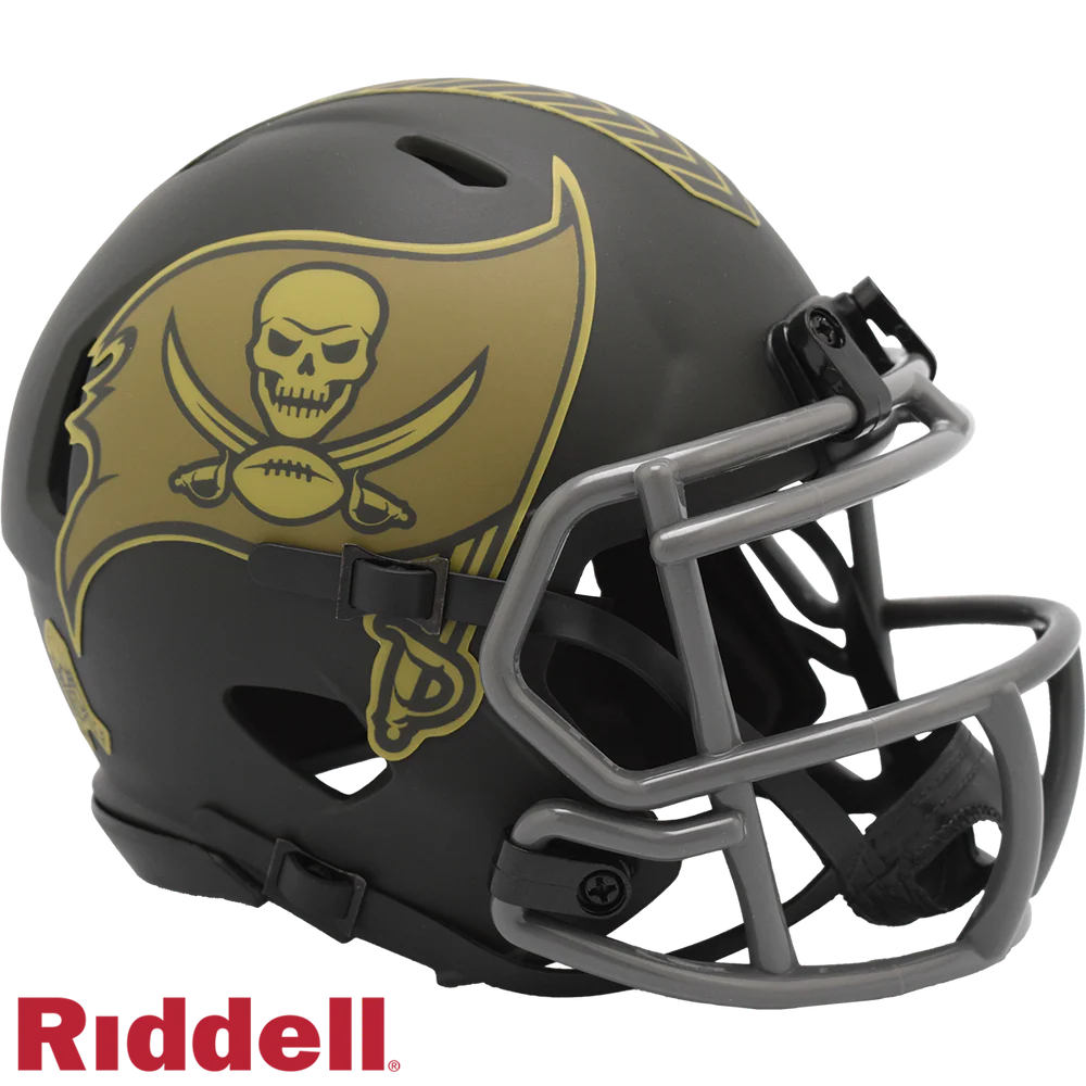 Booger McFarland Signed Tampa Bay Buccaneers 2025 Salute to Service Alternate Speed Mini Football Helmet