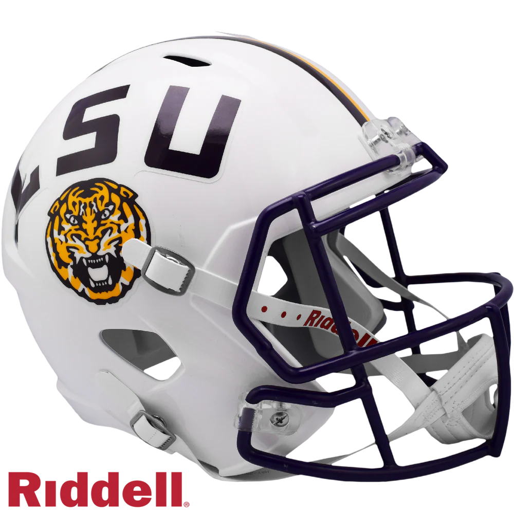 Booger McFarland Signed LSU Tigers White Alternate Speed Replica Full Size Football Helmet