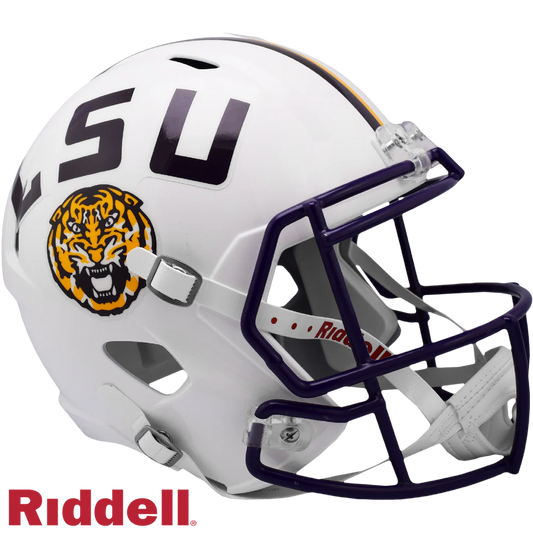 Booger McFarland Signed LSU Tigers White Alternate Speed Replica Full Size Football Helmet