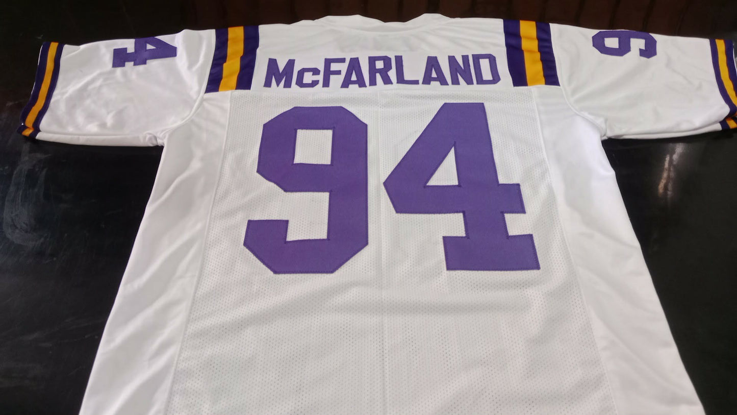 Booger McFarland Signed White Stitched #94 Jersey - LSU Tigers DL