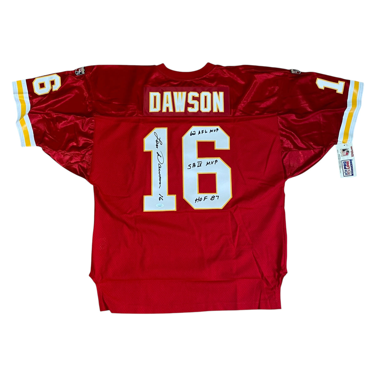 Len Dawson Signed Red #16 Wilson Authentic Jersey - Kansas City Chiefs QB