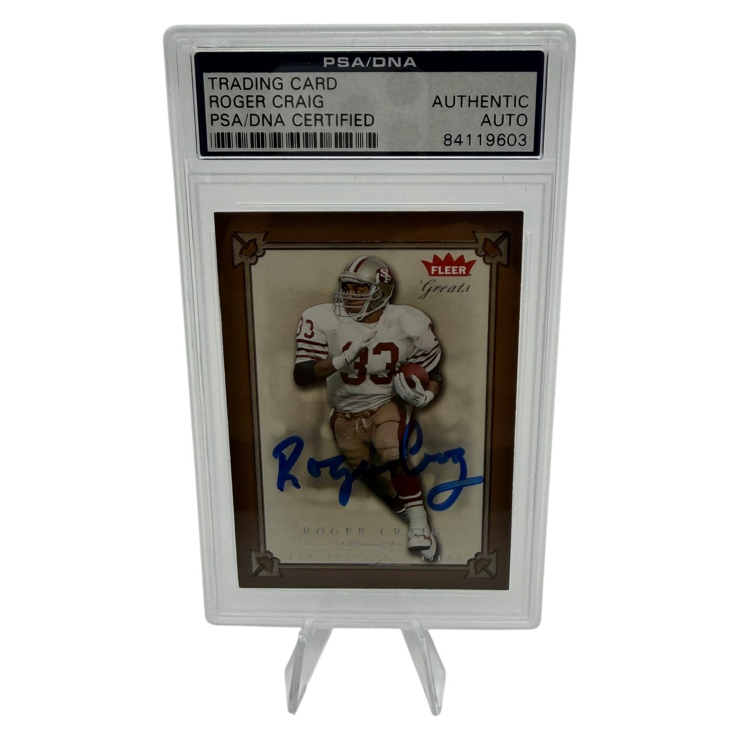 Roger Craig Signed San Francisco 49ers 2004 Fleer Trading Card PSA/DNA Slabbed