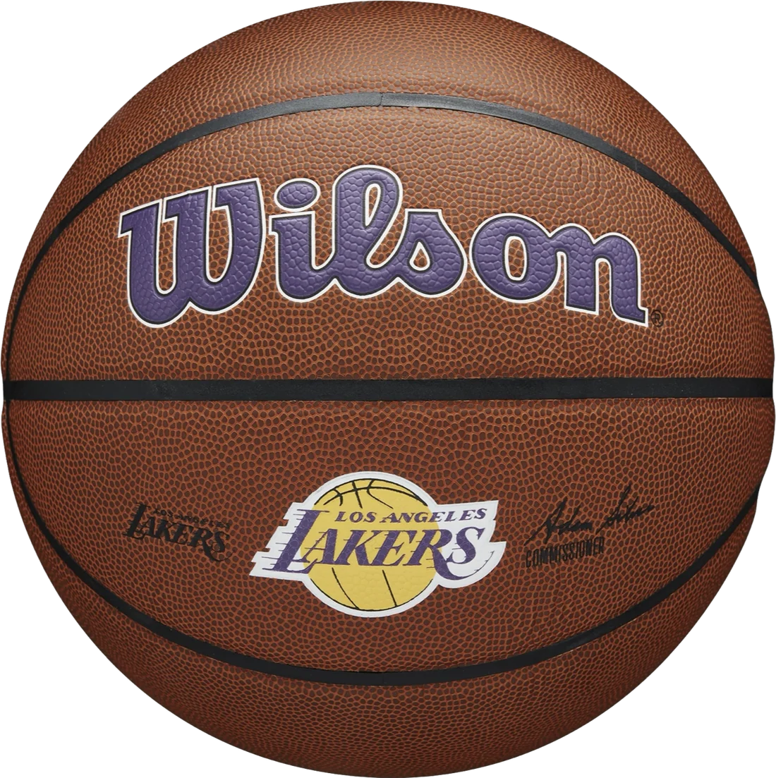 Bob McAdoo Signed Los Angeles Lakers Brown Logo Basketball