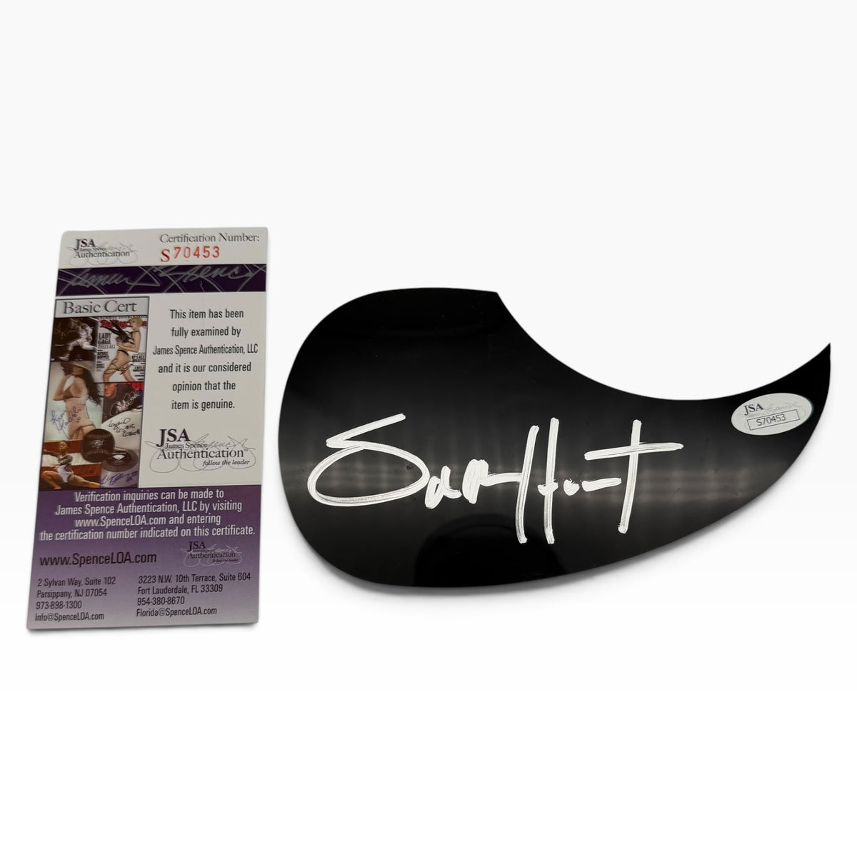 Sam Hunt Signed Black Pick Guard for Acoustic Guitar