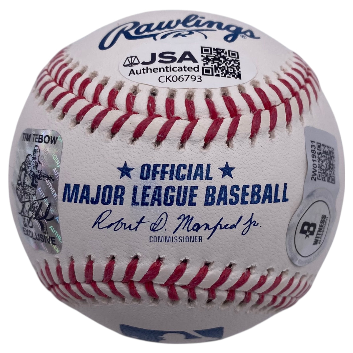 Tim Tebow, Steve Spurrier, Danny Wuerffel Signed Official Major League Baseball Gators Heisman Trophy Winners