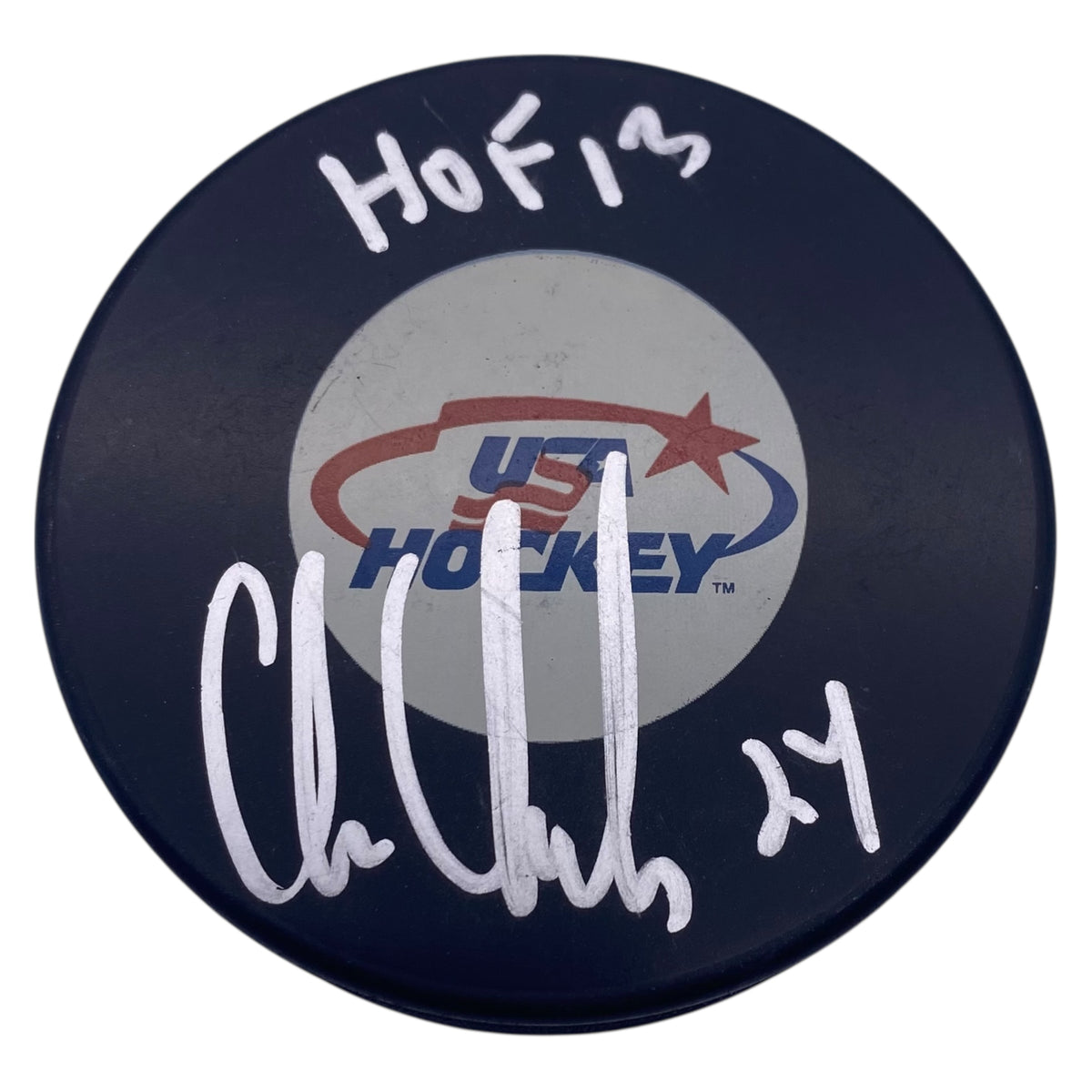 Chris Chelios Signed Team USA Hockey Puck