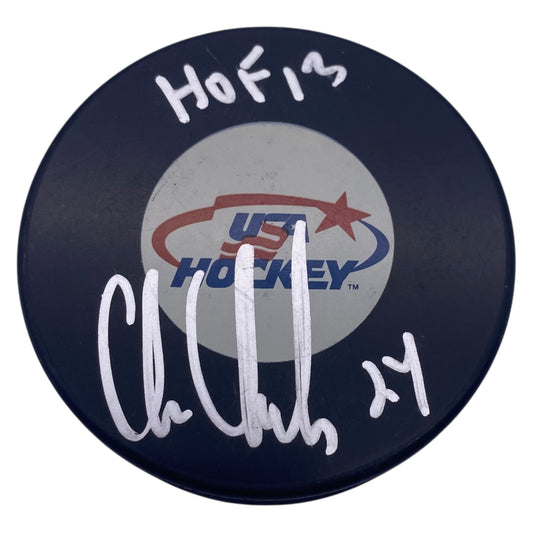 Chris Chelios Signed Team USA Hockey Puck