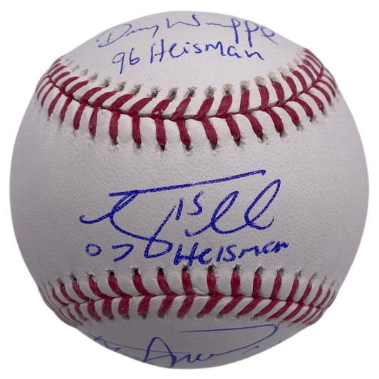 Tim Tebow, Steve Spurrier, Danny Wuerffel Signed Official Major League Baseball Gators Heisman Trophy Winners