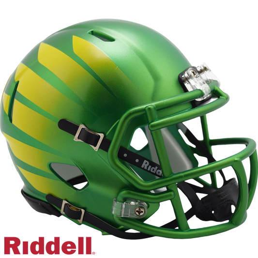 Tez Johnson Signed Oregon Ducks Green Wing Alternate Speed Mini Helmet